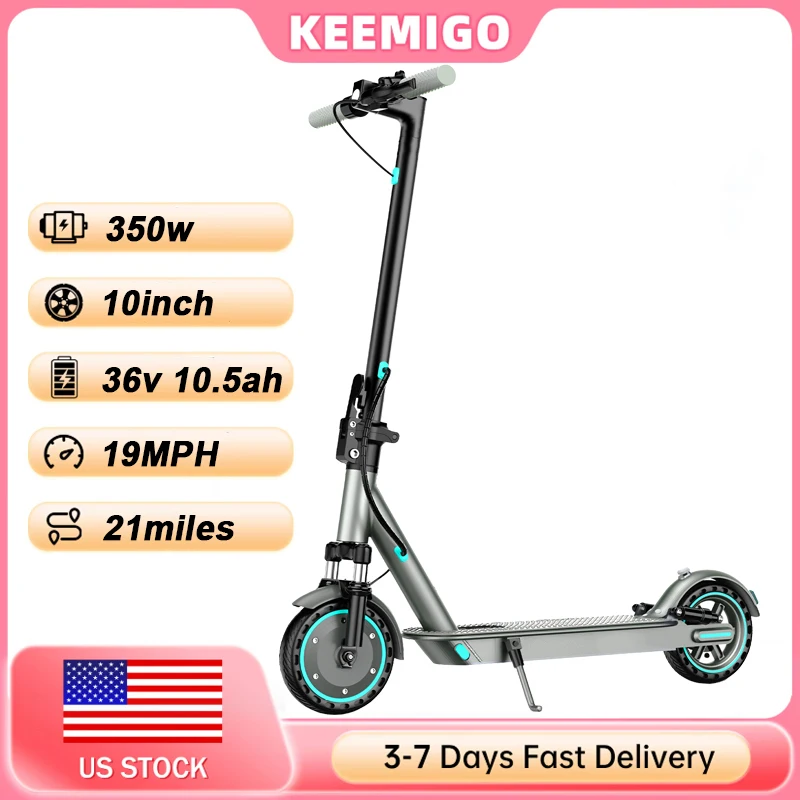 Keemigo 350W Motor Folding Electric Scooter For Adults Front & Rear Shock Absorption 36V 10.5AH Battery Rang 21 Miles Long Range
Keemigo 350W Motor Folding Electric Scooter For Adults Front & Rear Shock Absorption 36V 10.5AH Battery Rang 21 Miles Long Range