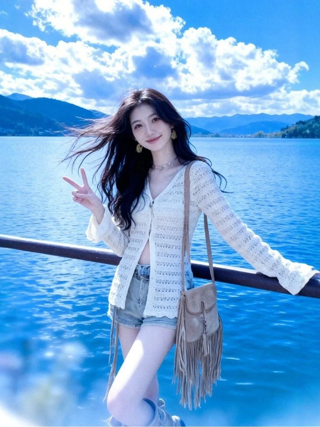 Bohemian V-Neck Hollow out Knitted Cardigan Women's Summer Semi-Transparent Waist-Cut Sun Protection Short Top Outerwear
Bohemian V-Neck Hollow out Knitted Cardigan Women's Summer Semi-Transparent Waist-Cut Sun Protection Short Top Outerwear