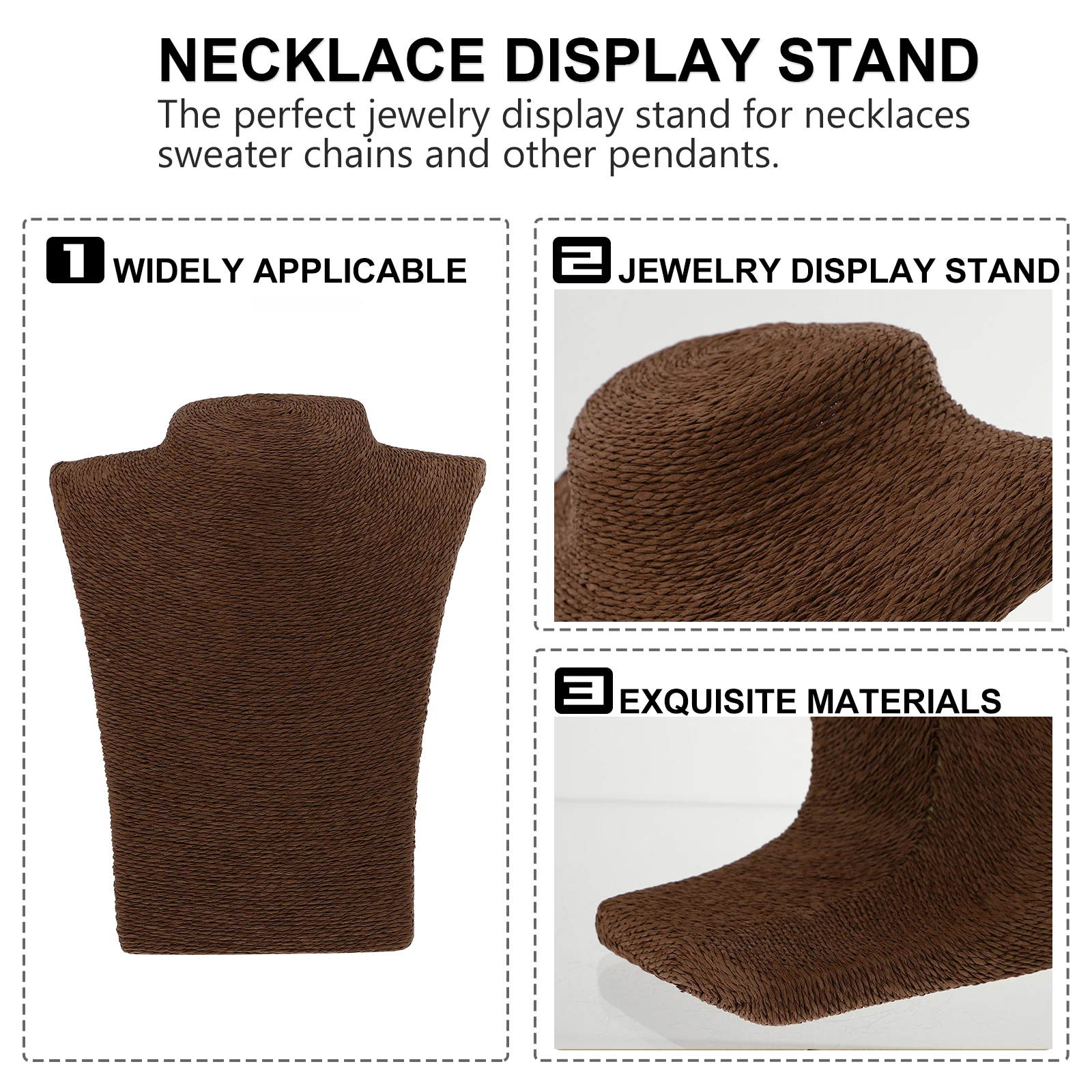 Portrait Necklace Holder Jewelry Organizer Rack Model Display Chain Straw Rope Stand
Portrait Necklace Holder Jewelry Organizer Rack Model Display Chain Straw Rope Stand