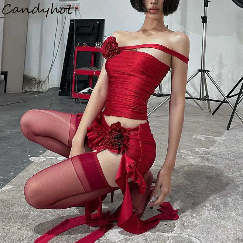 Candyhot сексуальный однотонный топ без рукавов с рюшами и 3D цветами, без бретелек, тонкая многоуровневая юбка с рюшами, праздничная одежда, женские комплекты из двух предметов
Candyhot сексуальный однотонный топ без рукавов с рюшами и 3D цветами, без бретелек, тонкая многоуровневая юбка с рюшами, праздничная одежда, женские комплекты из двух предметов
