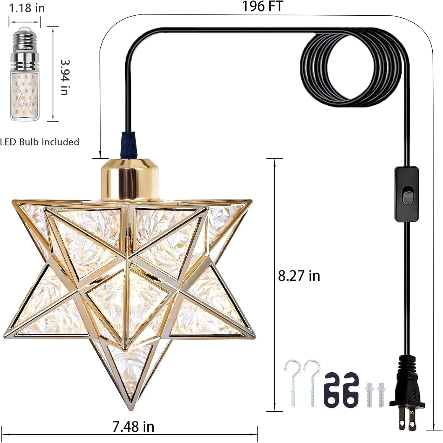Aecbuy Vanity Star Hanging Lamp With Metal And Frosted Pvc Lampshade, Gold Vintage Plug In Pendant Light, Modern Ceiling Light
Aecbuy Vanity Star Hanging Lamp With Metal And Frosted Pvc Lampshade, Gold Vintage Plug In Pendant Light, Modern Ceiling Light