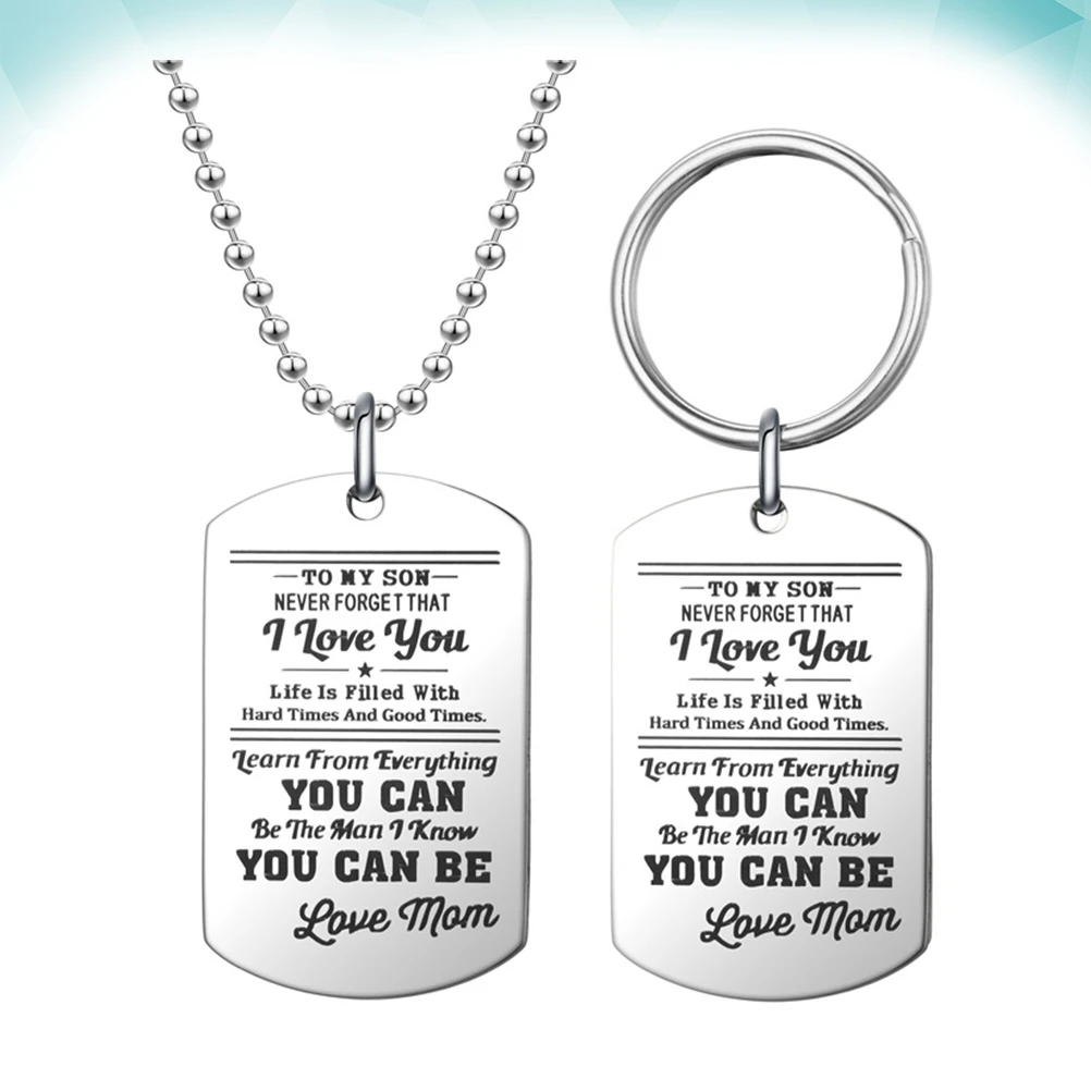 Family Gift Necklace Key Rings Set Exquisite Letter Design Titanium Steel Pendant Durable Keychain For Son Car Bag Decoration
Family Gift Necklace Key Rings Set Exquisite Letter Design Titanium Steel Pendant Durable Keychain For Son Car Bag Decoration