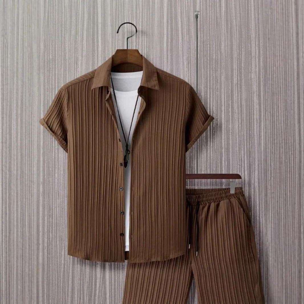 Summer New Men's Short-sleeved Shirt Shorts Set Casual Thin Breathable
Summer New Men's Short-sleeved Shirt Shorts Set Casual Thin Breathable