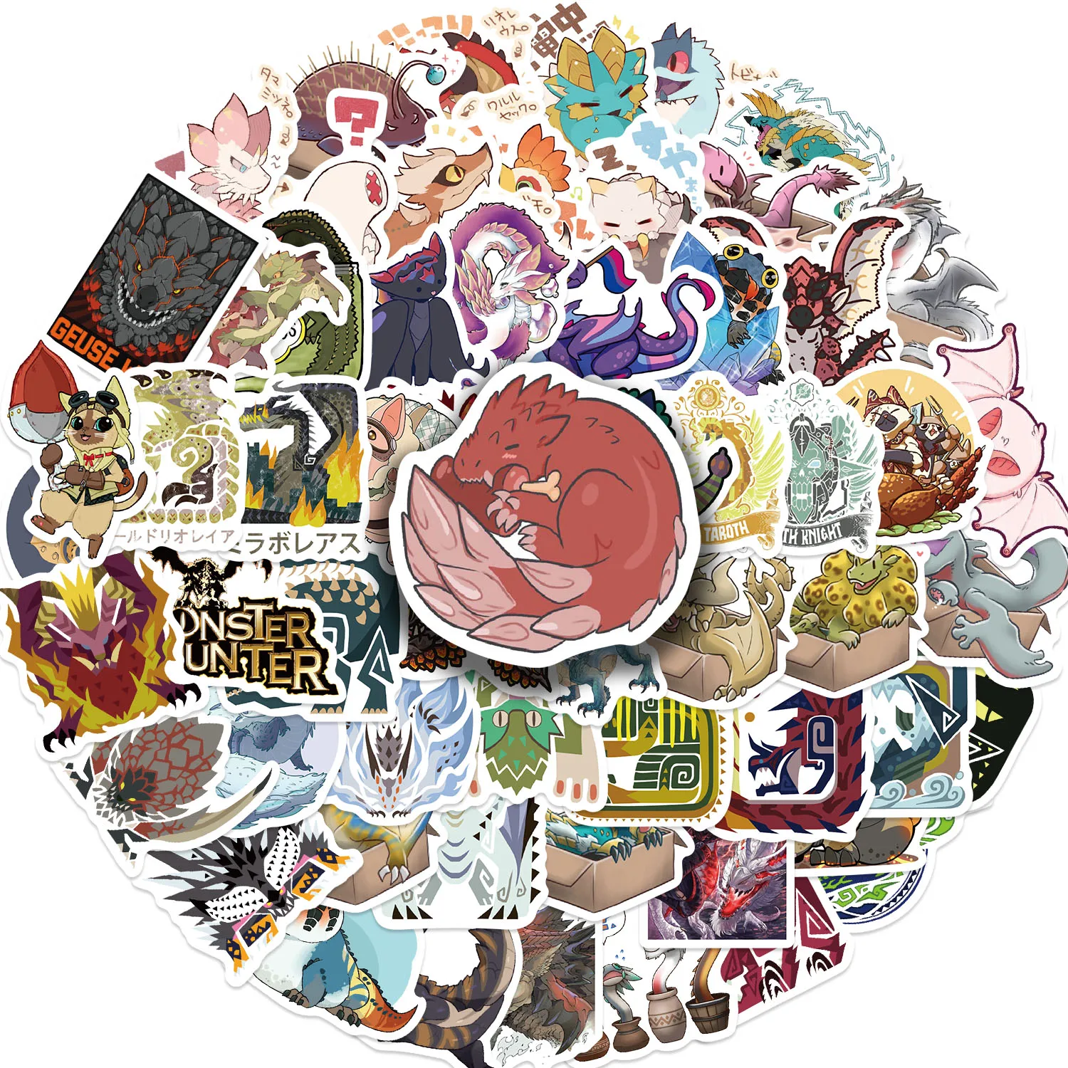 64pcs Monster Hunter Sticker suitablefor Notebook computer Luggage Refrigerator skate boards phone cases sticker
64pcs Monster Hunter Sticker suitablefor Notebook computer Luggage Refrigerator skate boards phone cases sticker