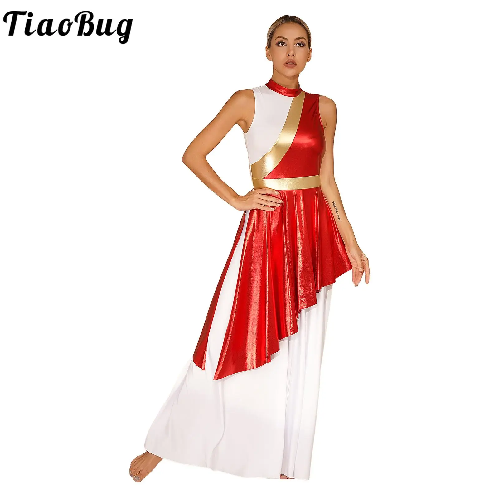 Women Liturgical Praise Dress Tunic Full Length Swing Dresses for Female Sleeveless Contrast Color Lyrical Ballet Dance Costume
Women Liturgical Praise Dress Tunic Full Length Swing Dresses for Female Sleeveless Contrast Color Lyrical Ballet Dance Costume