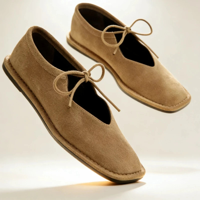 Antumn Fashion New Retro Lace-up Loafers Women's Flats Shoes Lace-up Square Toe Khaki Suede Leather Ballet Flats Shoe Loafers
Antumn Fashion New Retro Lace-up Loafers Women's Flats Shoes Lace-up Square Toe Khaki Suede Leather Ballet Flats Shoe Loafers