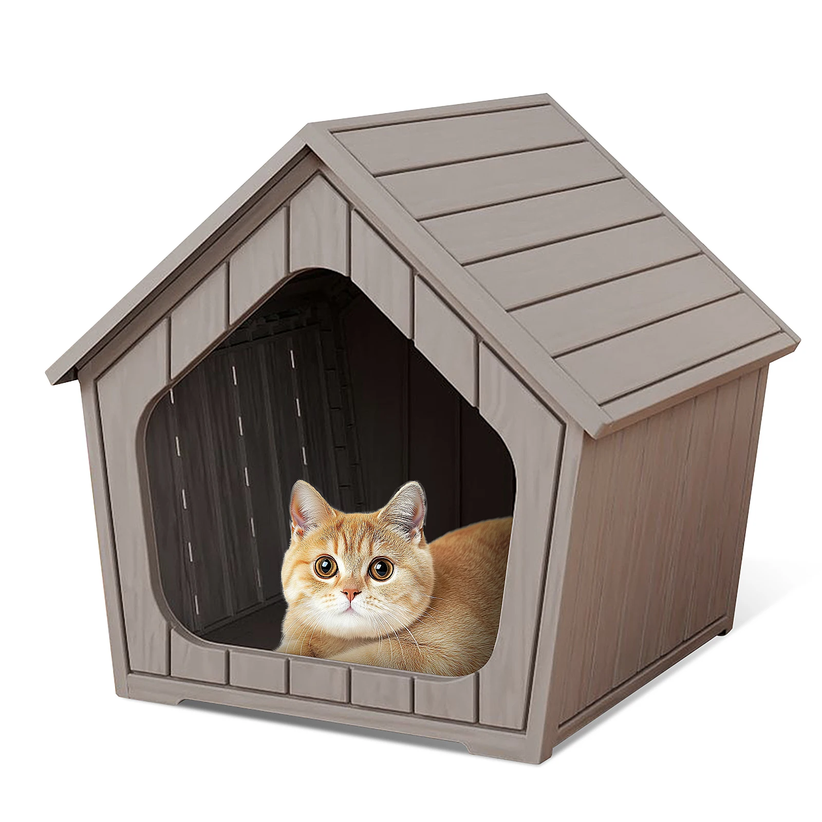 Durable Plastic Slanted Top Cat Bed & House Outside Cat Cave - Sturdy Shelter for Patio, Garden Indoor Outdoor Kittens Outdoor Cat House Weatherproof PP Material Easy to Clean and Install - 23.43x22.80x22.64in
Durable Plastic Slanted Top Cat Bed & House Outside Cat Cave - Sturdy Shelter for Patio, Garden Indoor Outdoor Kittens Outdoor Cat House Weatherproof PP Material Easy to Clean and Install - 23.43x22.80x22.64in