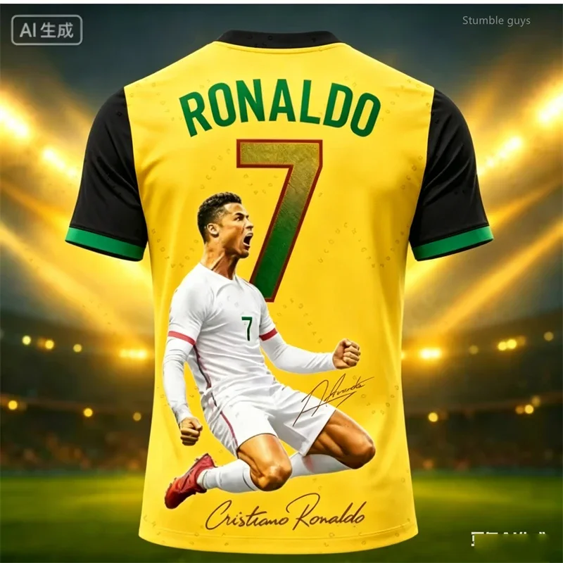 Men Summer Oversized Ronaldo 7 Football Jersey T-shirt Short Sleeve Fashion Outdoor Training Wear Tops Kids Clothes
Men Summer Oversized Ronaldo 7 Football Jersey T-shirt Short Sleeve Fashion Outdoor Training Wear Tops Kids Clothes