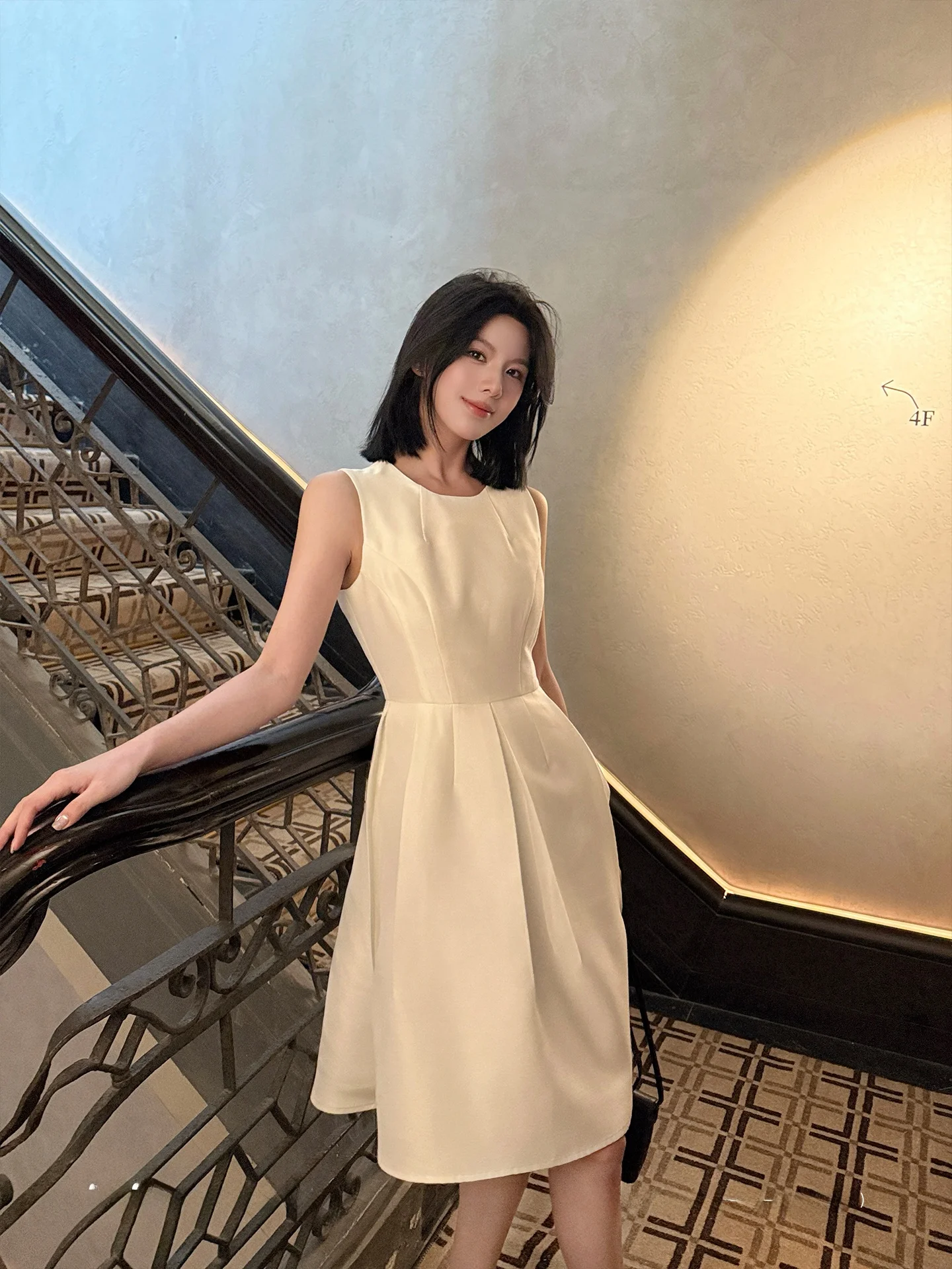 White Waist-Cinching Midi Dr Ele Simple Design Hepburn Sle Women's Faion Spring Polyester Blend Non-Stretch Dr
White Waist-Cinching Midi Dr Ele Simple Design Hepburn Sle Women's Faion Spring Polyester Blend Non-Stretch Dr