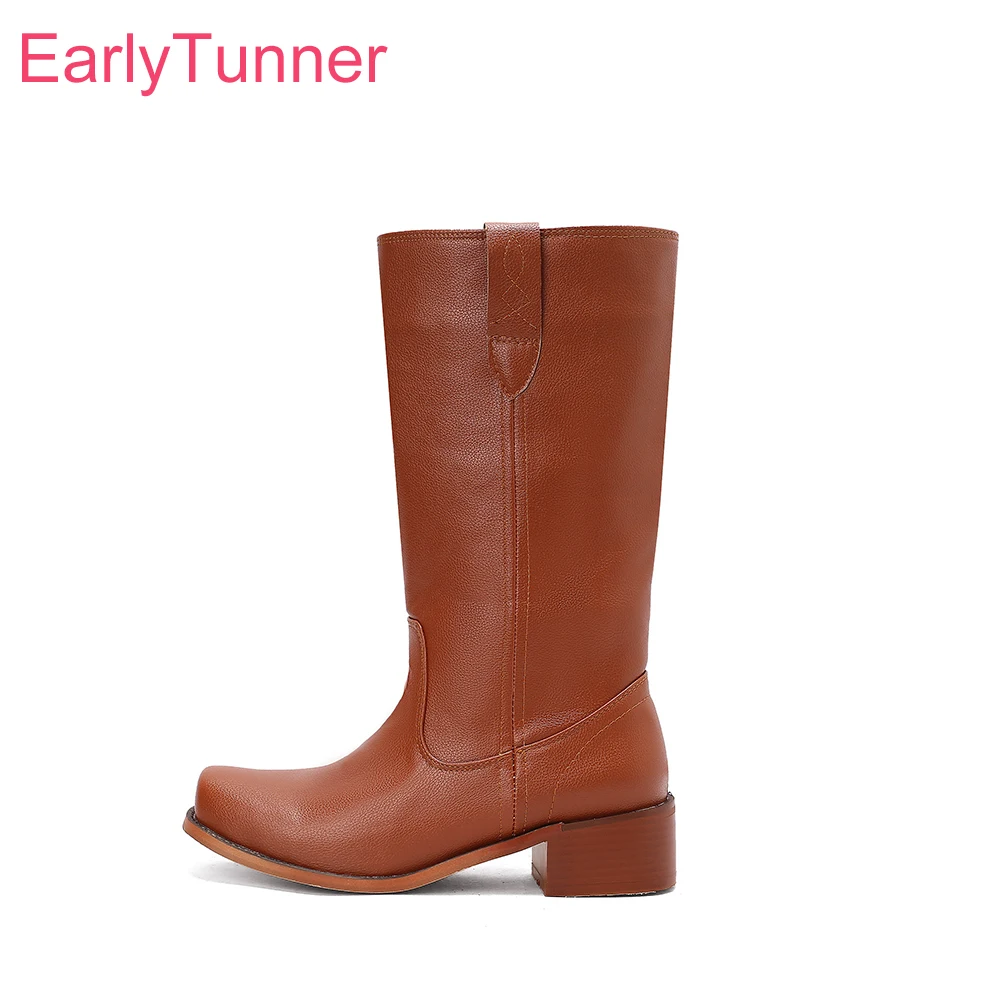 2025 Новые зимние милые коричневые черные женские ботинки до середины икры, пикантные женские туфли на среднем каблуке с квадратным носком, большие размеры 12, 43 45, 48
2025 Новые зимние милые коричневые черные женские ботинки до середины икры, пикантные женские туфли на среднем каблуке с квадратным носком, большие размеры 12, 43 45, 48