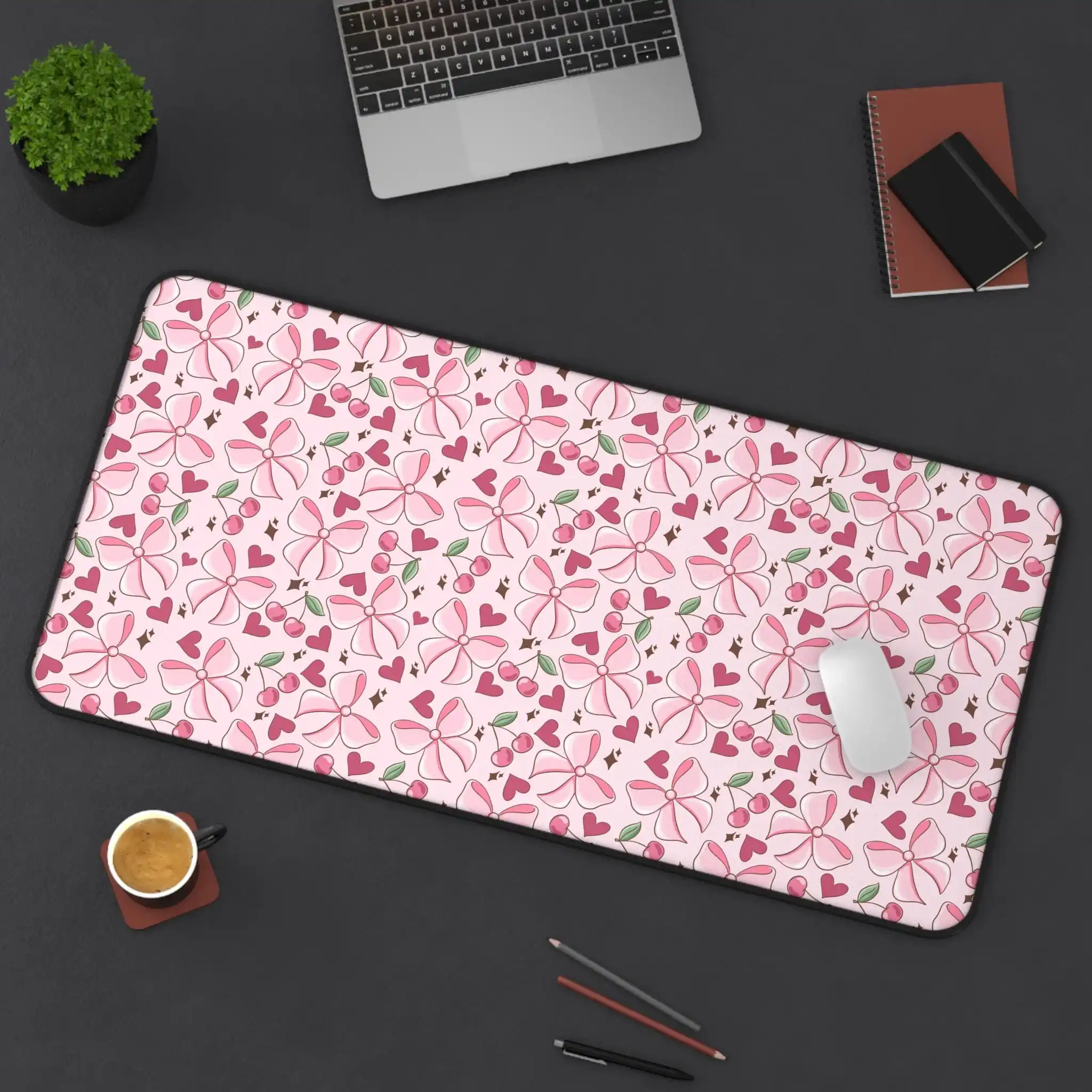 Pink Bow and Cherry Mousepad,non-slip Waterproof Gaming Mouse Pad,decorative Mat for Office Gaming Desk,perfect Gift for Friends 
Pink Bow and Cherry Mousepad,non-slip Waterproof Gaming Mouse Pad,decorative Mat for Office Gaming Desk,perfect Gift for Friends