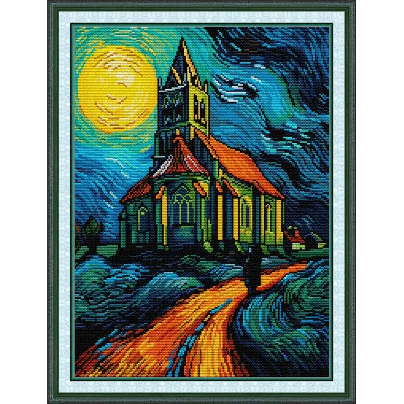 Maydear Cross Stitch Kit, 11CT/14CT/16CT/9CT Aida Fabric,DMC Threads Sewing Pattern Embroidery Set-Van Gogh-style churches
Maydear Cross Stitch Kit, 11CT/14CT/16CT/9CT Aida Fabric,DMC Threads Sewing Pattern Embroidery Set-Van Gogh-style churches