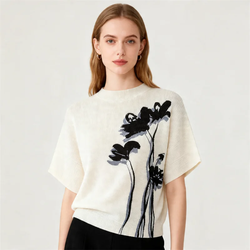 Miyake High-end Retro Printed Women's Tops New Round Neck Age-reducing Bat Sleeve Pleated T-shirt 2026 Summer
Miyake High-end Retro Printed Women's Tops New Round Neck Age-reducing Bat Sleeve Pleated T-shirt 2026 Summer
