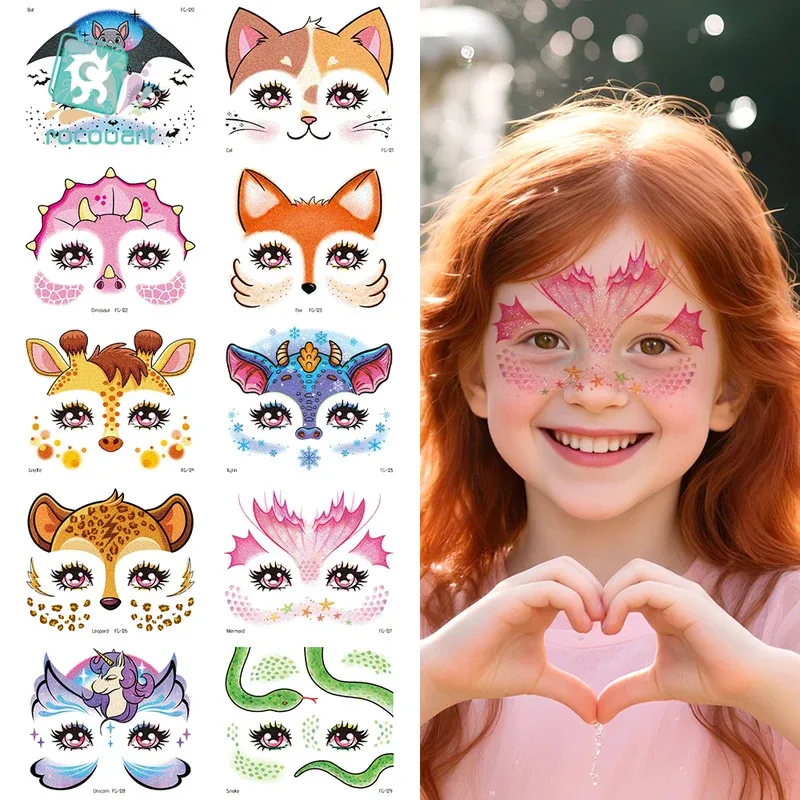 2 Blingbling Unicorn Tiger Temporary Tattoo DIY Children's Birthday Party Temporary Face Glitter Tattoo Sticker for Girls Boys
2 Blingbling Unicorn Tiger Temporary Tattoo DIY Children's Birthday Party Temporary Face Glitter Tattoo Sticker for Girls Boys