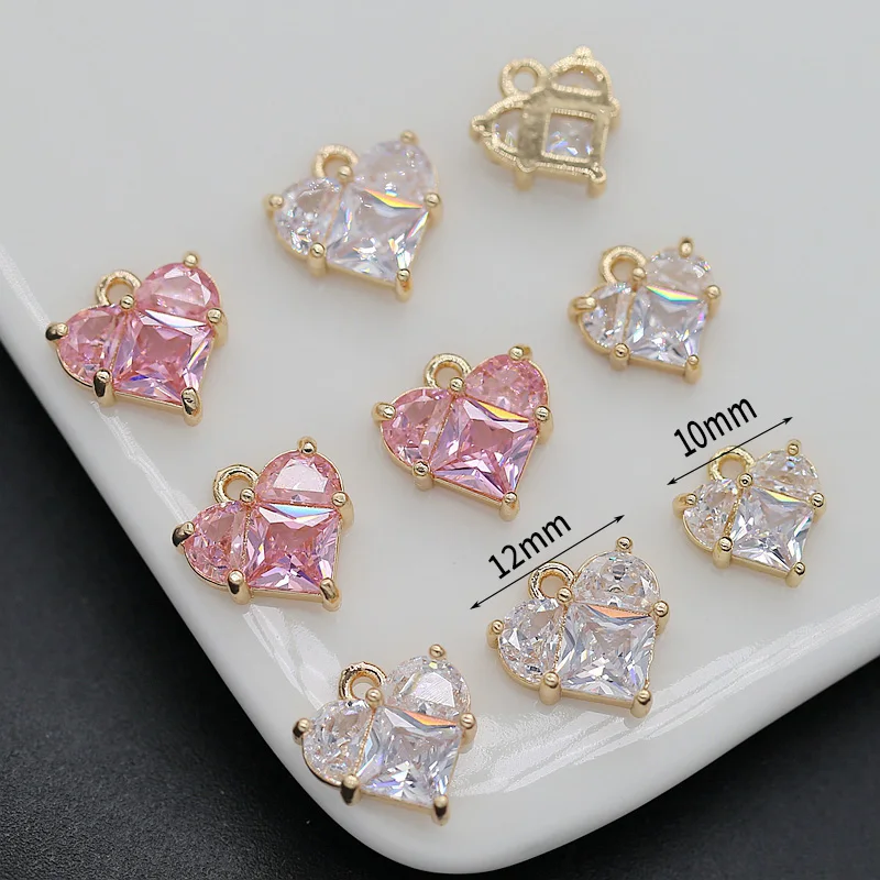 2Pcs Gold plated Heart zircon Charms Pendants for DIY Bracelet Necklace Earrings Jewelry Making Accessories Wholesale
2Pcs Gold plated Heart zircon Charms Pendants for DIY Bracelet Necklace Earrings Jewelry Making Accessories Wholesale
