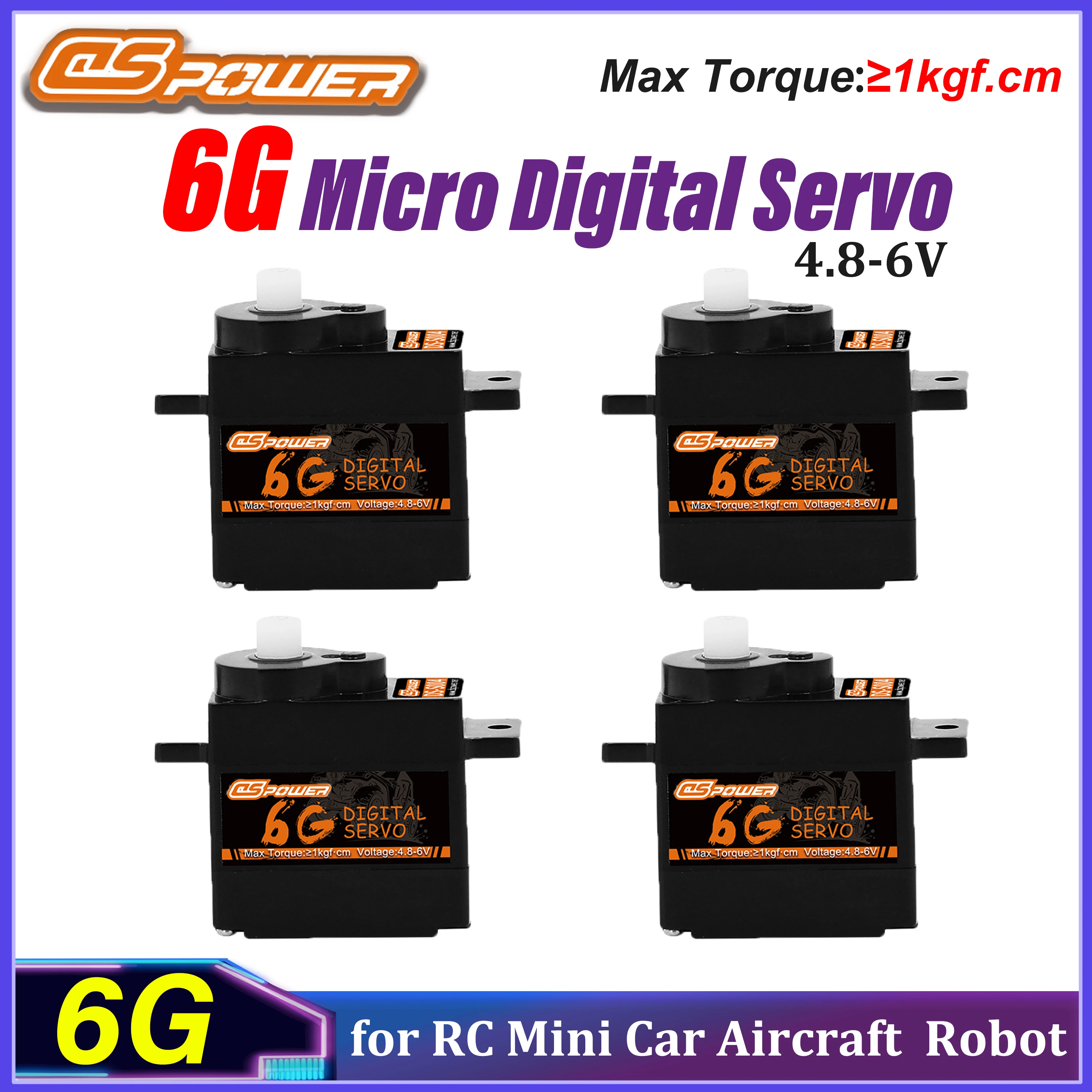 1/2/4PCS DSPOWER 6G Mini Digital Servo 1kgf.cm Torque Coreless Motor JR2.54 for 1/24 RC Car Aircraft Fixed-wing Helicopter Robot
1/2/4PCS DSPOWER 6G Mini Digital Servo 1kgf.cm Torque Coreless Motor JR2.54 for 1/24 RC Car Aircraft Fixed-wing Helicopter Robot