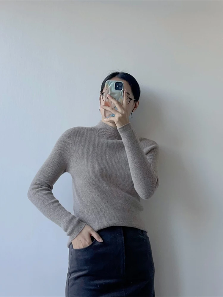 Full Wool Knitted Sweater f High Collar Sl Inteated Slimming Base Layer irt for Commuting Winter Faion
Full Wool Knitted Sweater f High Collar Sl Inteated Slimming Base Layer irt for Commuting Winter Faion