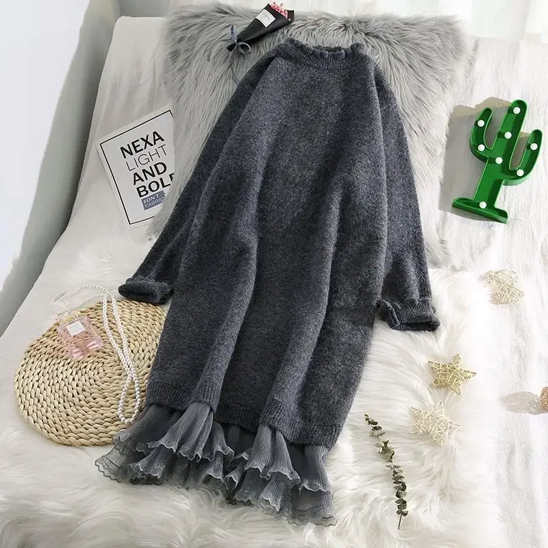Mid-Length Sweater Female Loose Outer Wear Overknee Thickened Fall Knitted Sweater Dress Woman
Mid-Length Sweater Female Loose Outer Wear Overknee Thickened Fall Knitted Sweater Dress Woman