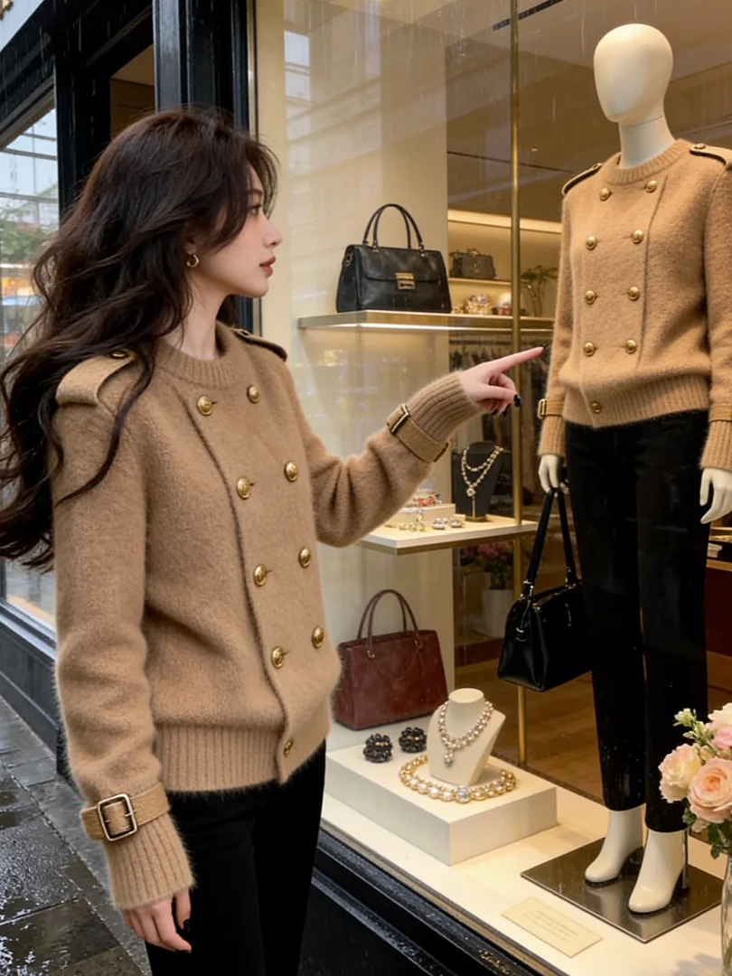 Stunning Unique Korean Sle Knitted Sweater ort Chic Brown Winter Faion High End Beautiful Luxury Coffee Top for Women
Stunning Unique Korean Sle Knitted Sweater ort Chic Brown Winter Faion High End Beautiful Luxury Coffee Top for Women