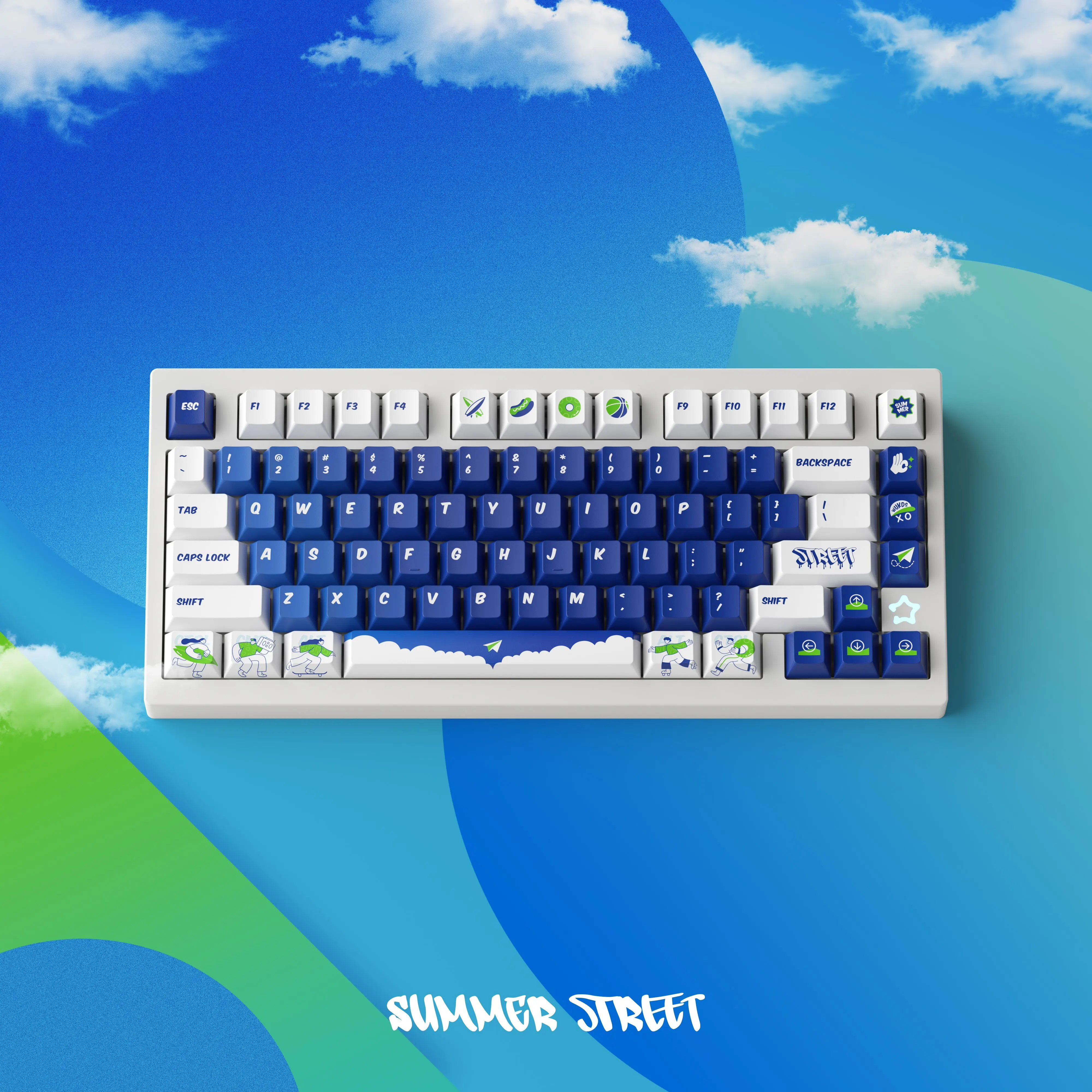 Summer Street Original Theme Keycaps 172 Key Cherry Profile PBT Material Thermal Sublimation Keycap for Mechanical Keyboard Gift
Summer Street Original Theme Keycaps 172 Key Cherry Profile PBT Material Thermal Sublimation Keycap for Mechanical Keyboard Gift