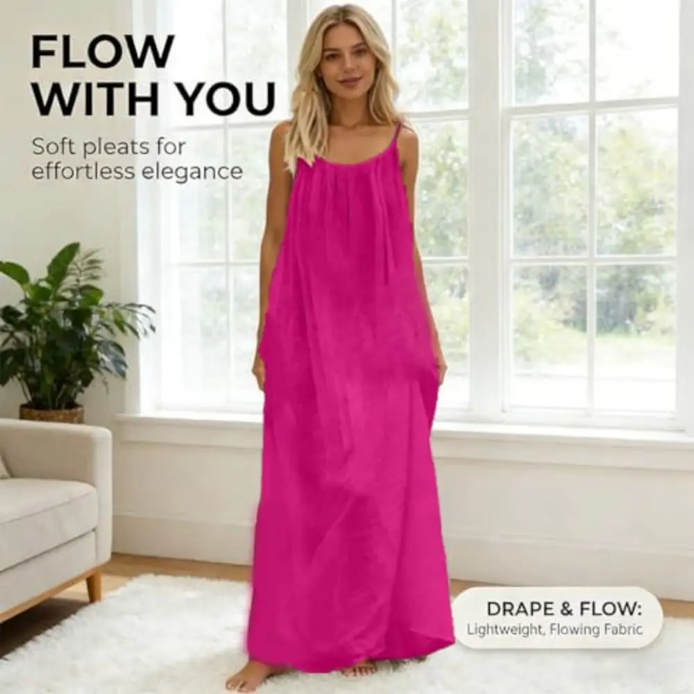 New with Back Tie Backless Cami Dresses Rose Red Soft Backless Sleeveless Pure Color Comfortable Long Sundress for Women
New with Back Tie Backless Cami Dresses Rose Red Soft Backless Sleeveless Pure Color Comfortable Long Sundress for Women