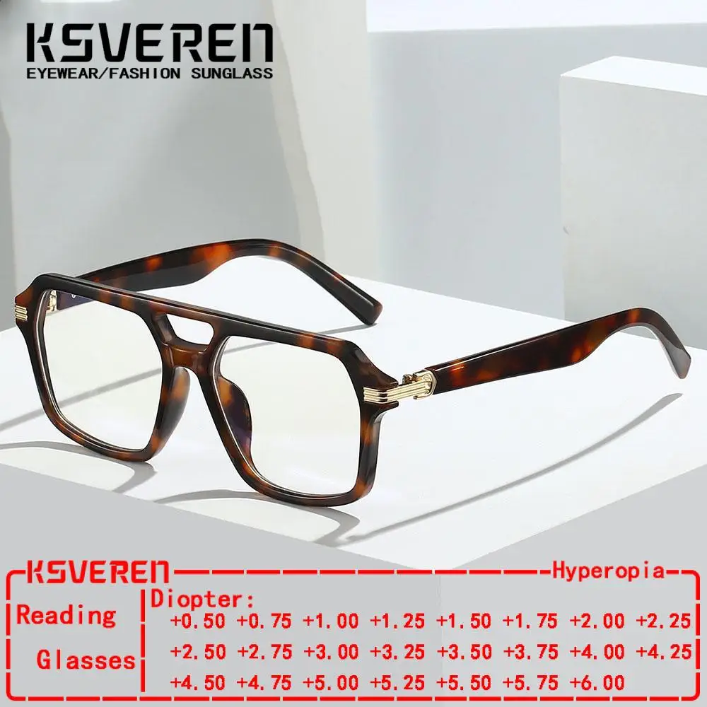 Double Bridge Square Blue Light Blocking Reading Glasses Men Clear Lens Finished Presbyopic Eyewear Clear Prescription Glasses 
Double Bridge Square Blue Light Blocking Reading Glasses Men Clear Lens Finished Presbyopic Eyewear Clear Prescription Glasses