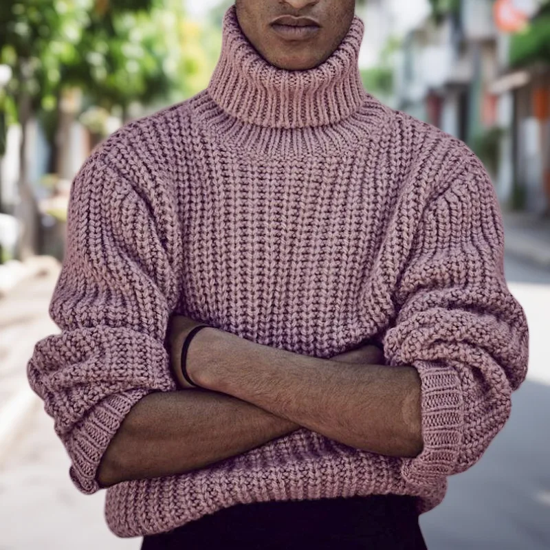 Thiened Autumn Winter High Collar Knitted Sweater Men's Faion Coarse Needle Crew Ne Pullover Knitwear SY0203
Thiened Autumn Winter High Collar Knitted Sweater Men's Faion Coarse Needle Crew Ne Pullover Knitwear SY0203