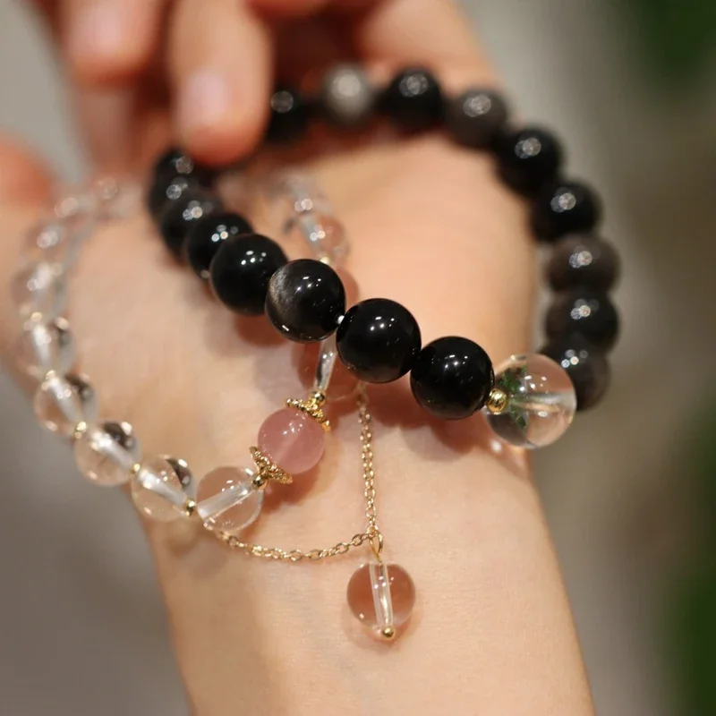Natural White Pink Crystal Obsidian Beaded Strand Couple Bracelets for Women Men Promote Blood Circulation Fine Jewelry YBR851
Natural White Pink Crystal Obsidian Beaded Strand Couple Bracelets for Women Men Promote Blood Circulation Fine Jewelry YBR851