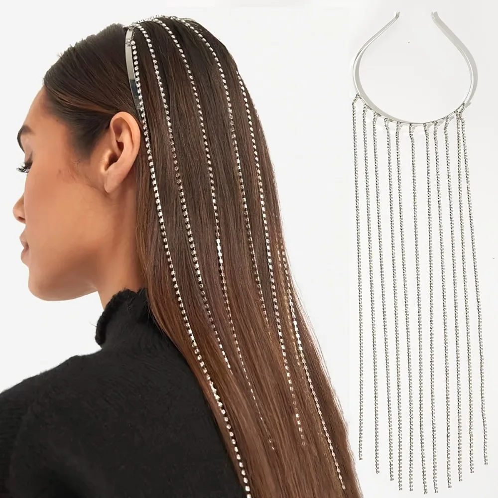 1pc Elegant Head Band With Sparkling Rhinestone Decorative Long Tassel Chain Vintage Hair Accessories For Women And Girls Party
1pc Elegant Head Band With Sparkling Rhinestone Decorative Long Tassel Chain Vintage Hair Accessories For Women And Girls Party