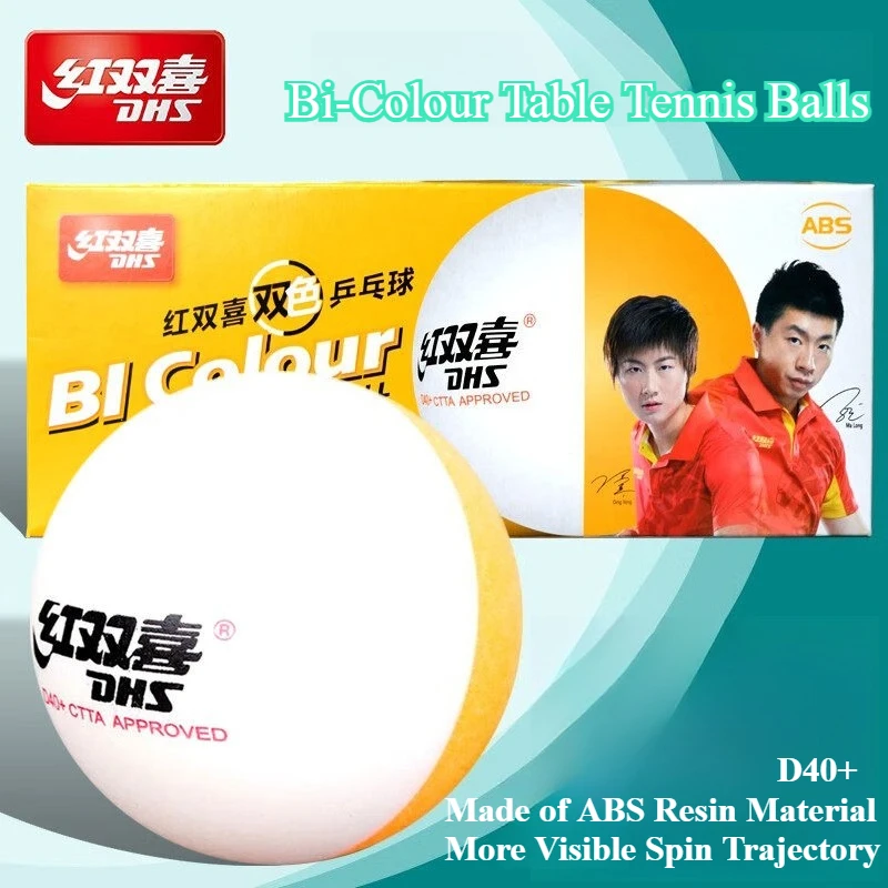 DHS D40+ BI Colour Table Tennis Balls ABS New Material with Seam Ping Pong Balls for Clear Spin Trajectory Training 10 Pcs/Box
DHS D40+ BI Colour Table Tennis Balls ABS New Material with Seam Ping Pong Balls for Clear Spin Trajectory Training 10 Pcs/Box
