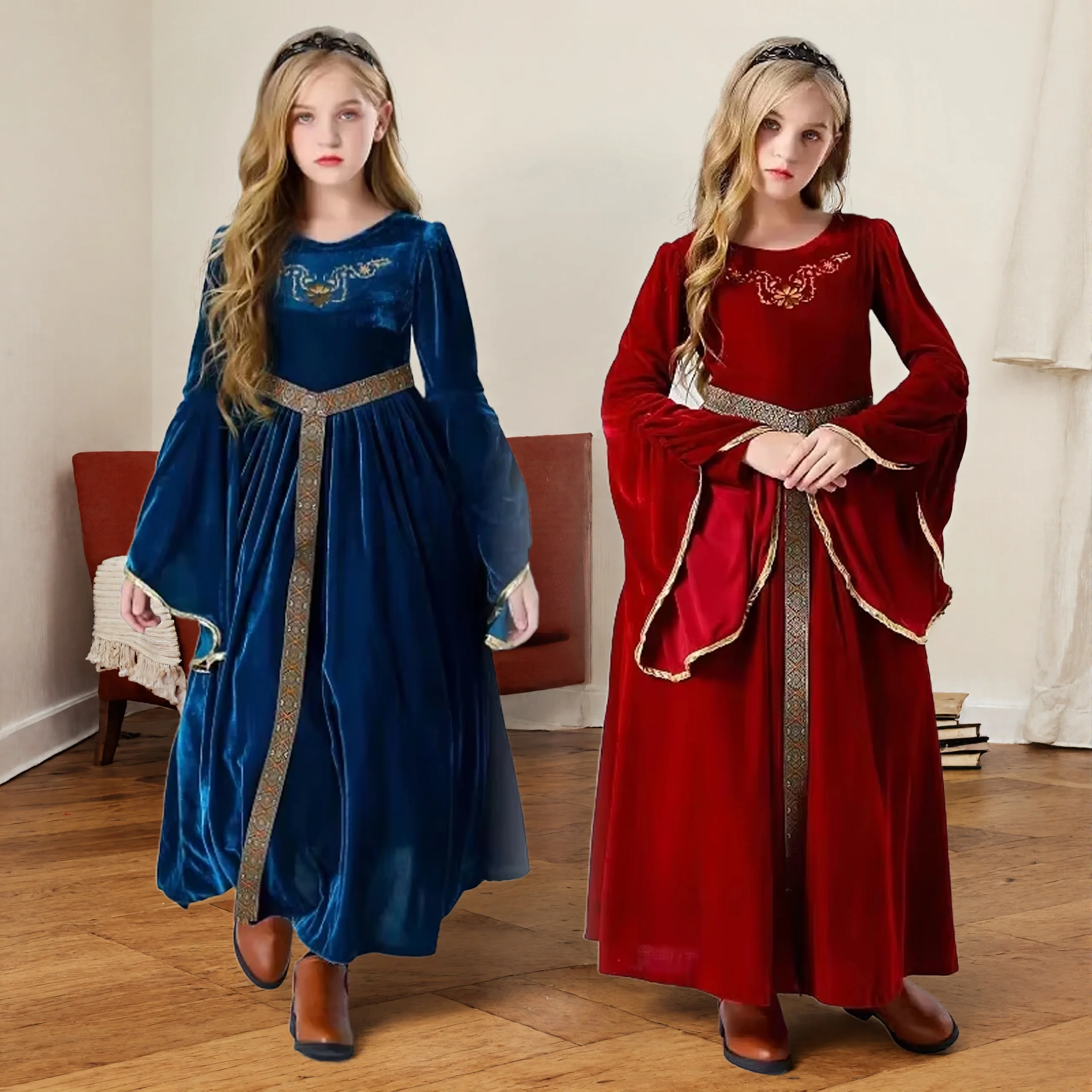 Retro Palace Ball Performance Enfants Costume Flare Sleeves Carnival Dress Up Medieval Halloween Performance Cosplay Clothing
Retro Palace Ball Performance Enfants Costume Flare Sleeves Carnival Dress Up Medieval Halloween Performance Cosplay Clothing