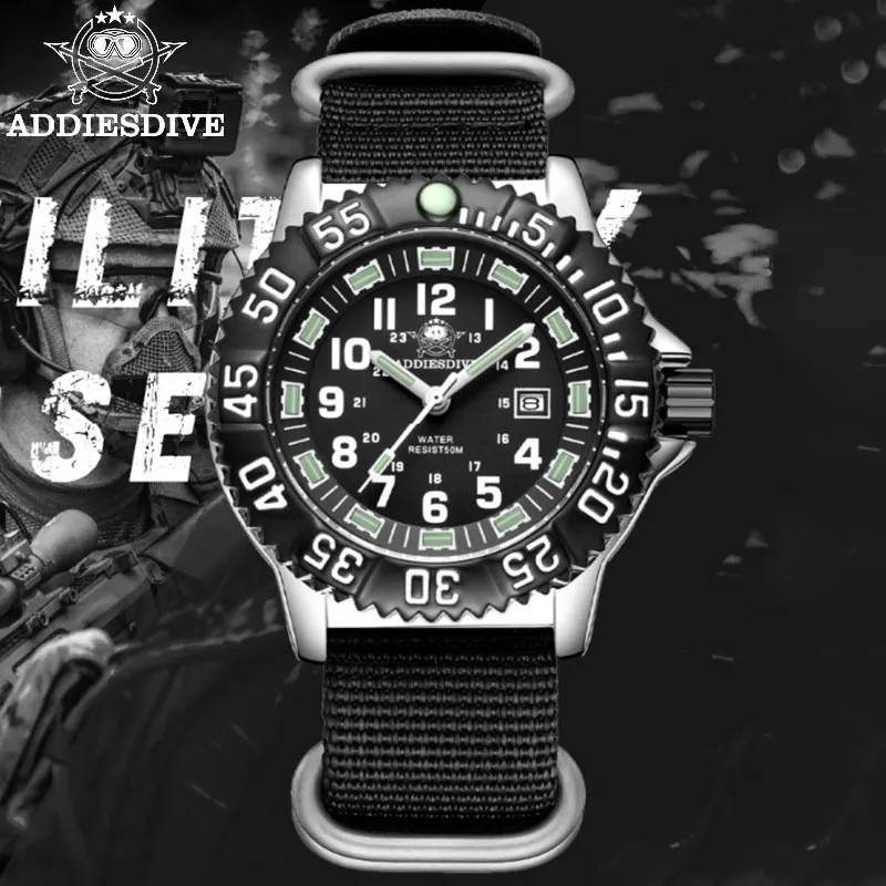 ADDIESDIVE Men Outdoor Sports Military Watches Luminous Waterproof Multi-functional Watch Nylon Strap Men's Quartz Wrist watch
ADDIESDIVE Men Outdoor Sports Military Watches Luminous Waterproof Multi-functional Watch Nylon Strap Men's Quartz Wrist watch
