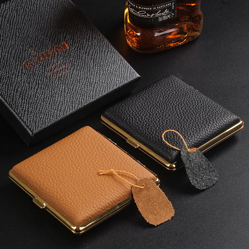 Портативный портсигар из натуральной кожи, коробка для хранения сигарет, роскошная металлическая отделка, держатель для табака для курильщиков, идеальный подарок
Портативный портсигар из натуральной кожи, коробка для хранения сигарет, роскошная металлическая отделка, держатель для табака для курильщиков, идеальный подарок