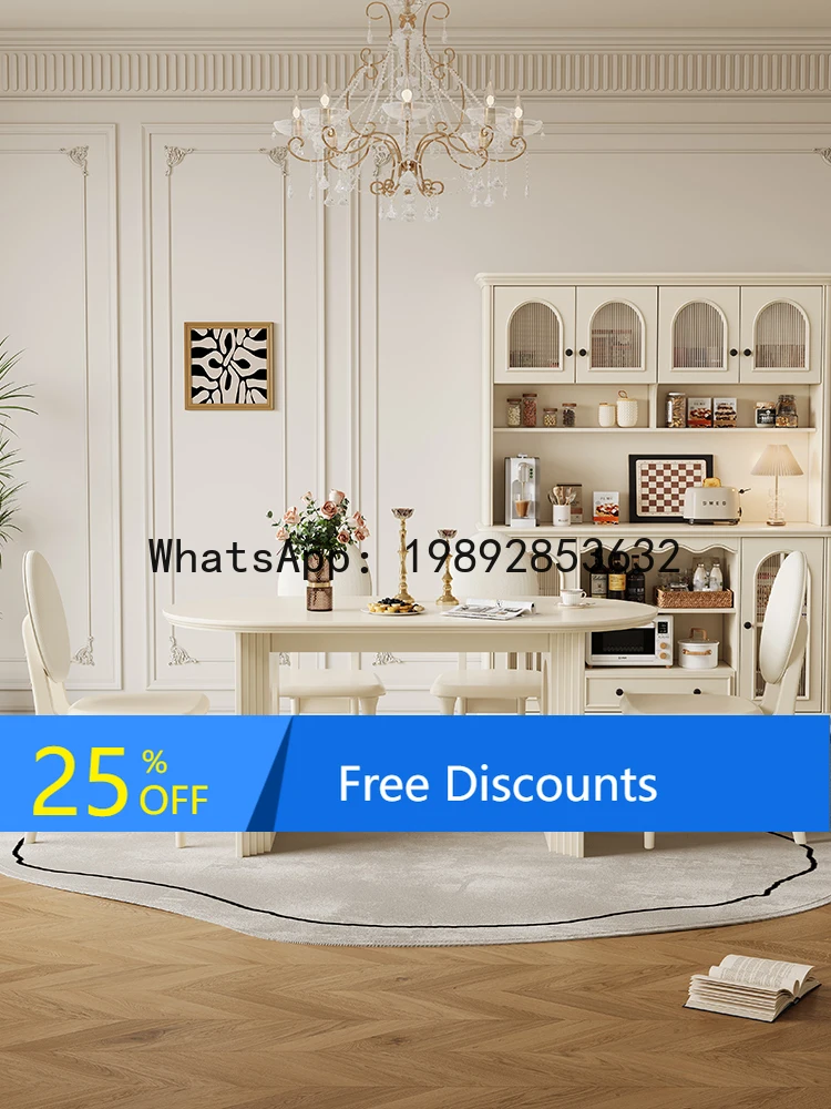 YFY French Cream Style Dining Table and Chair Set Home High-End White Solid Wood Dining Table Restaurant 1.6M Oval Dining Table
YFY French Cream Style Dining Table and Chair Set Home High-End White Solid Wood Dining Table Restaurant 1.6M Oval Dining Table