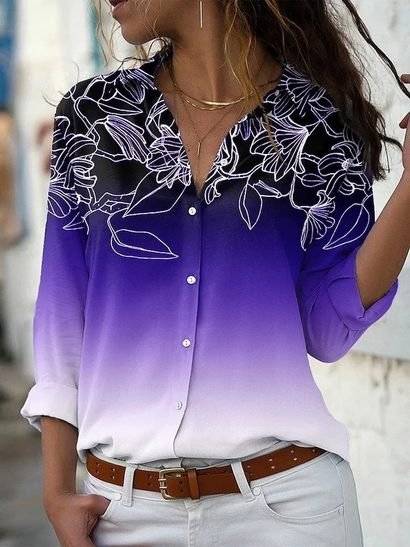 Fashion Print Women's Shirt Long Sleeve Lady Office Blouse Women Casual Single Breasted Shirts Top Loose Vintage Blouses 19787
Fashion Print Women's Shirt Long Sleeve Lady Office Blouse Women Casual Single Breasted Shirts Top Loose Vintage Blouses 19787
