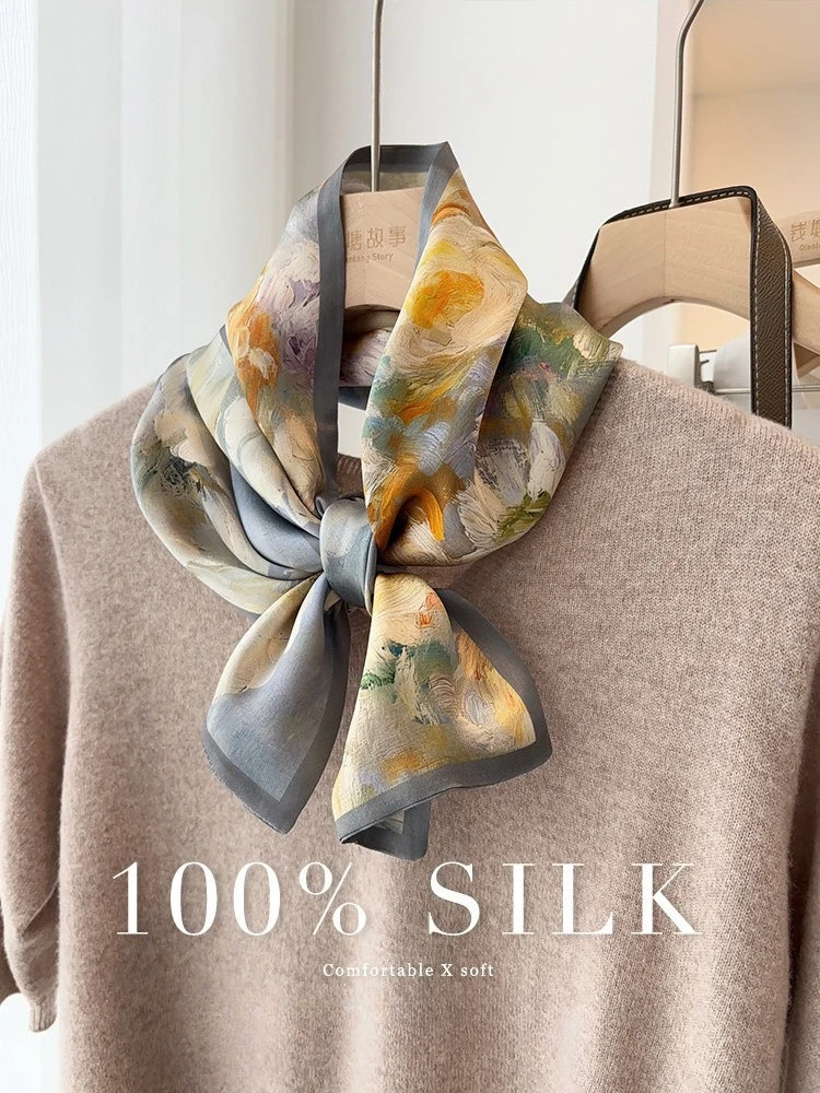USPOP Double-Sided Mulberry Silk Skinny Scarf Luxury Floral Oil Painting Print Satin Crepe Neck Hair Bag Ribbon
USPOP Double-Sided Mulberry Silk Skinny Scarf Luxury Floral Oil Painting Print Satin Crepe Neck Hair Bag Ribbon