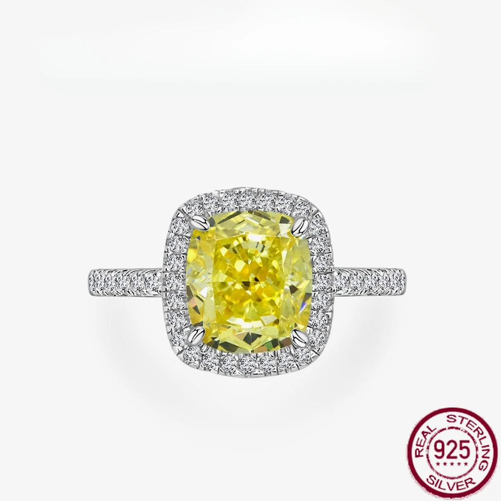 New 3-carat Fat Square Goose Yellow/Pink Ice Flower Cut 8 * 9 High Carbon Diamond Ring for Women's Fashion Wedding Jewelry
New 3-carat Fat Square Goose Yellow/Pink Ice Flower Cut 8 * 9 High Carbon Diamond Ring for Women's Fashion Wedding Jewelry
