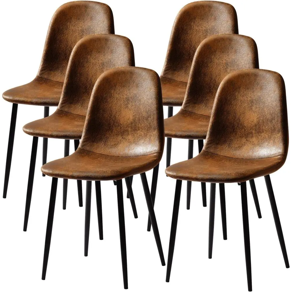 Set of 6 Suede Upholstered Dining Chairs with Metal Legs, Comfortable for Everyday Use and Hosting, Brown
Set of 6 Suede Upholstered Dining Chairs with Metal Legs, Comfortable for Everyday Use and Hosting, Brown