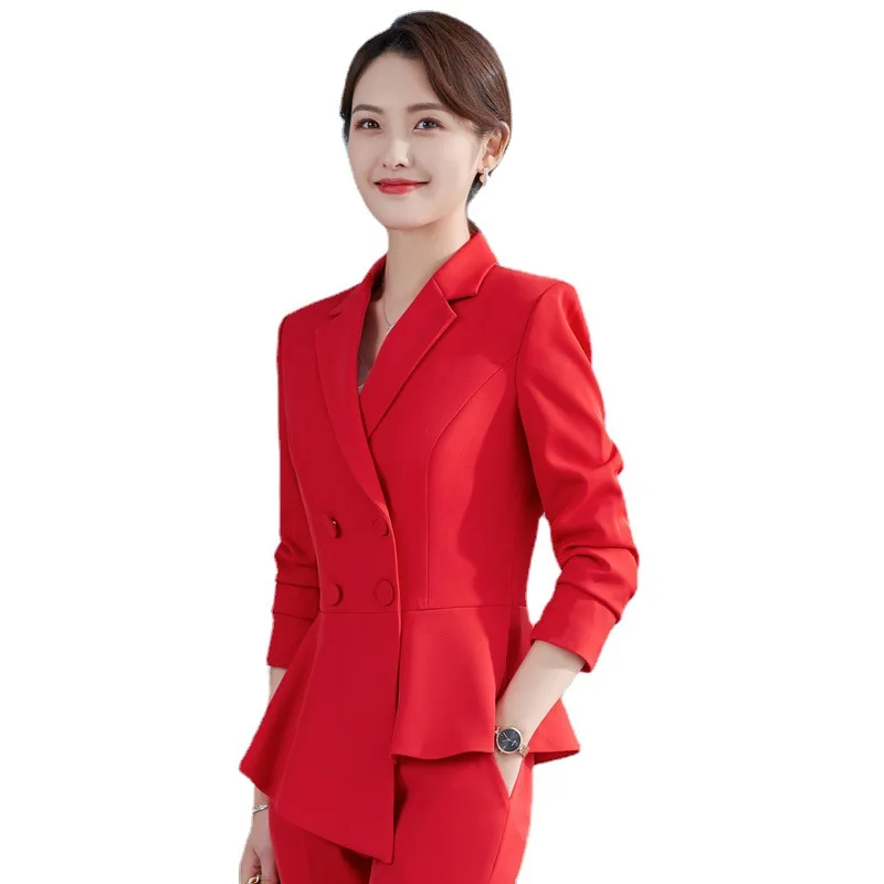 Office Lady Women Autumn Casual Loose Small Solid Color Set Jacket High Waist Pants Legs Business Skirt Pants Suit Professional
Office Lady Women Autumn Casual Loose Small Solid Color Set Jacket High Waist Pants Legs Business Skirt Pants Suit Professional