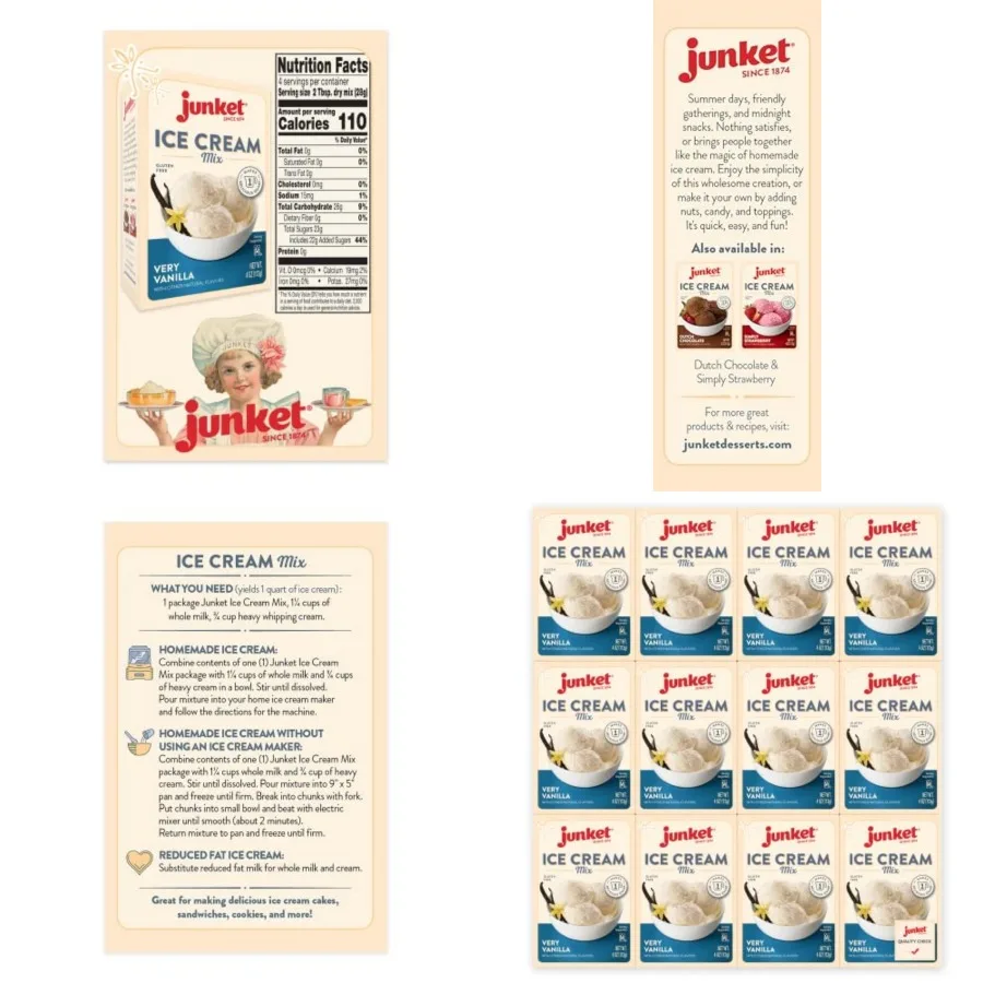 Junket Ice Cream Mix Very Vanilla, 4 Ounce Pack of 12
Junket Ice Cream Mix Very Vanilla, 4 Ounce Pack of 12