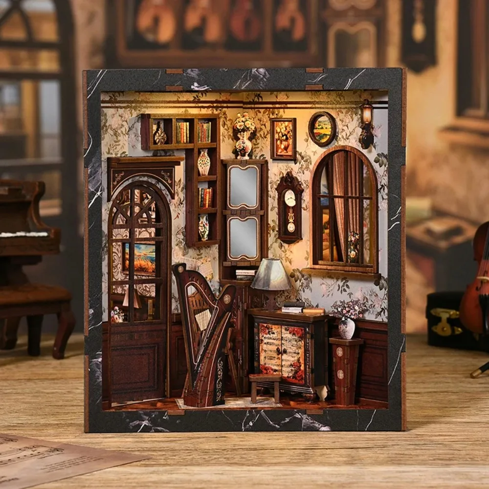 Four-Sided DIY Book Nook Kit, European Melody Musical Instrument Box Wooden Model, 3D Puzzle Bookend Gift for Friends & Adults
Four-Sided DIY Book Nook Kit, European Melody Musical Instrument Box Wooden Model, 3D Puzzle Bookend Gift for Friends & Adults