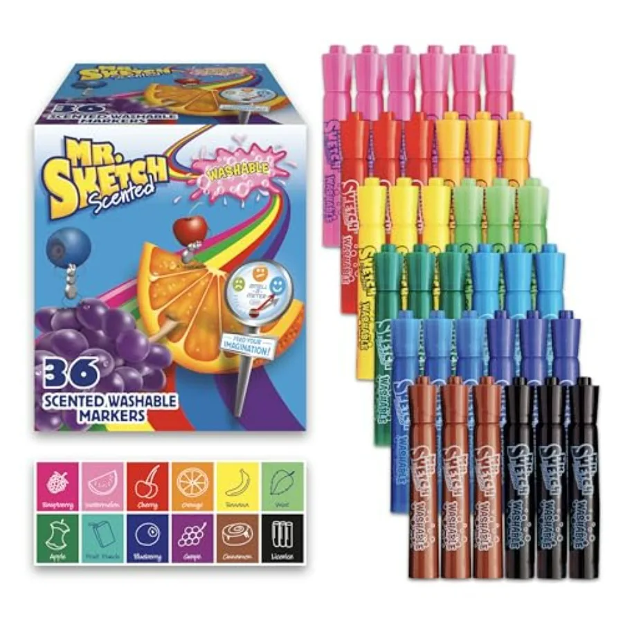 2003992 Scented Washable Markers, Chisel Tip, Assorted Colors, 36 Count
2003992 Scented Washable Markers, Chisel Tip, Assorted Colors, 36 Count