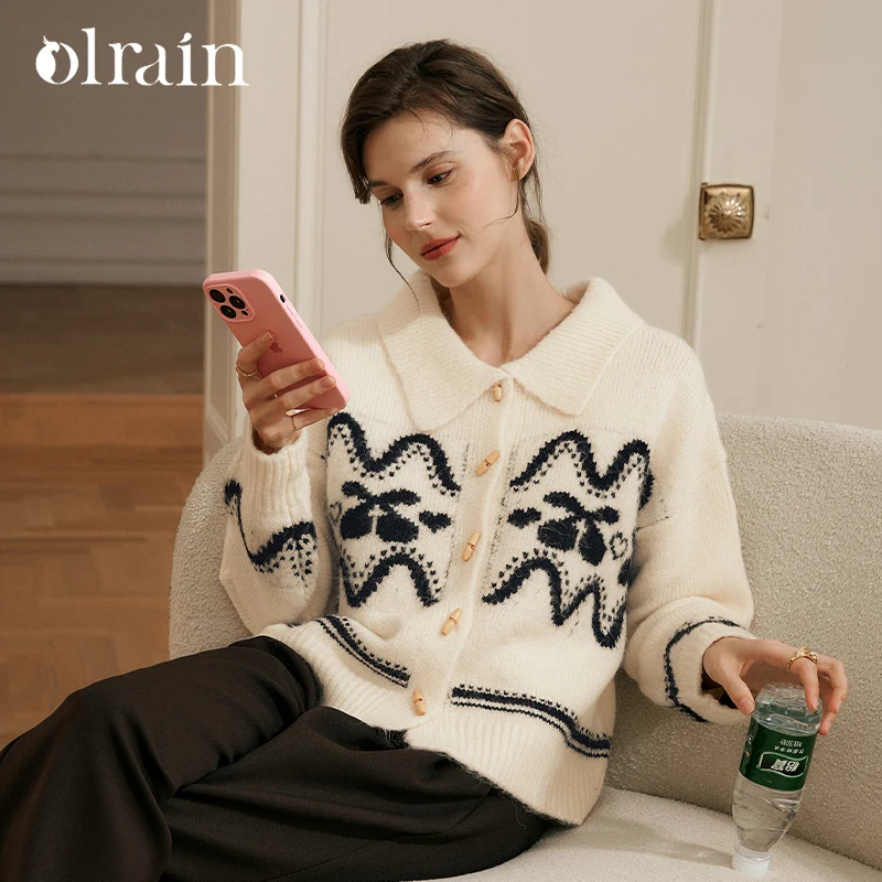 OLrain Women Cream French Style Floral Print Knit Cardigan 2025 Winter New Lazy Horn Button Loose Sweater Outerwear O56DM95313
OLrain Women Cream French Style Floral Print Knit Cardigan 2025 Winter New Lazy Horn Button Loose Sweater Outerwear O56DM95313