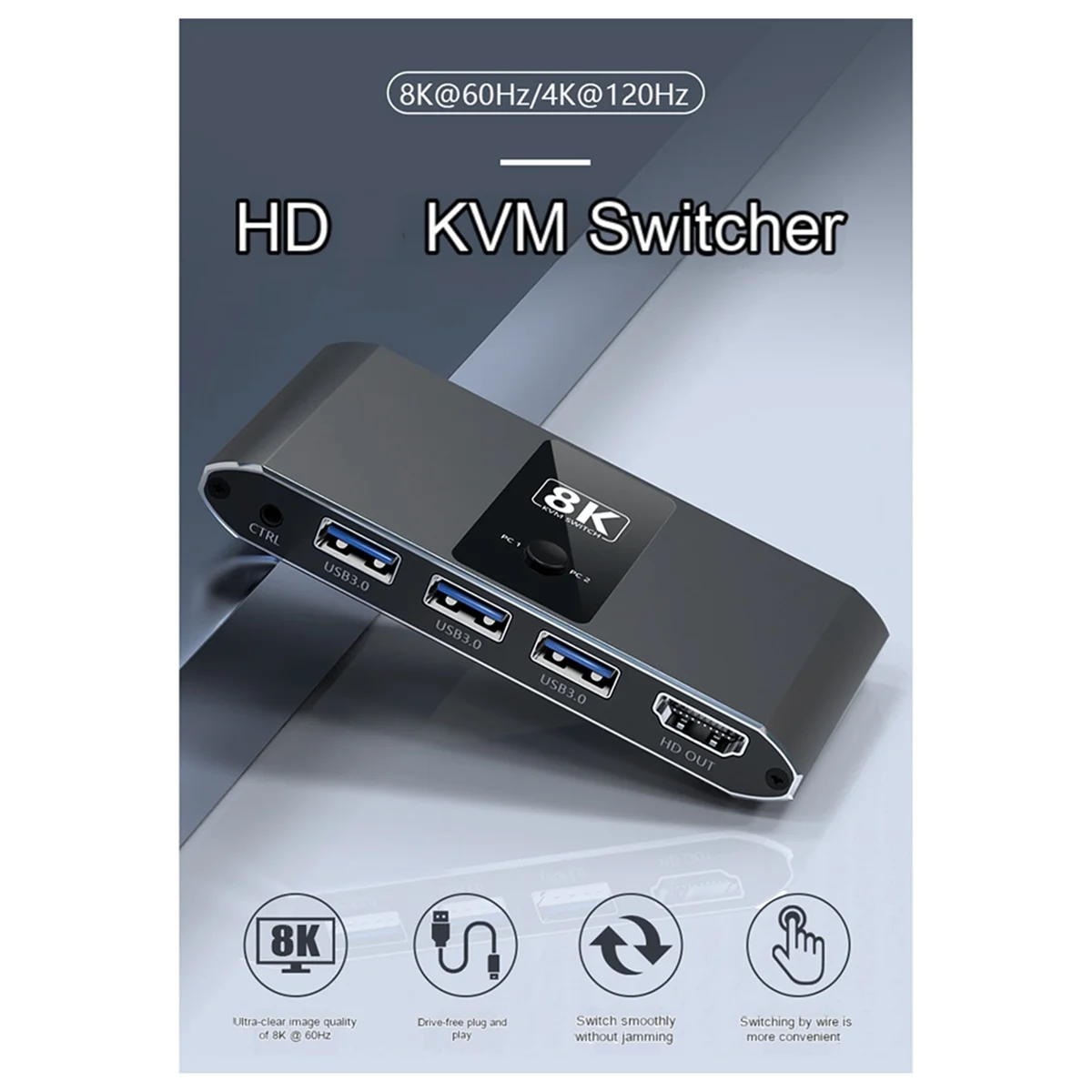 SVFE-gKVM Switch 8K Ultra-Clear Screen Switch 2-in and 1-Out and-Compatible Switch 4K120Hz Line Control Switch
SVFE-gKVM Switch 8K Ultra-Clear Screen Switch 2-in and 1-Out and-Compatible Switch 4K120Hz Line Control Switch