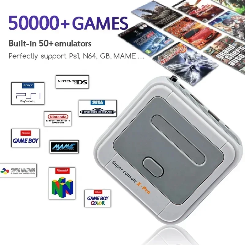 Retro WiFi Super Console X Pro 4K HD TV Video Game Consoles for PS1/N64/DC with 50000+ Games with 2.4G Wireless Controllers
Retro WiFi Super Console X Pro 4K HD TV Video Game Consoles for PS1/N64/DC with 50000+ Games with 2.4G Wireless Controllers