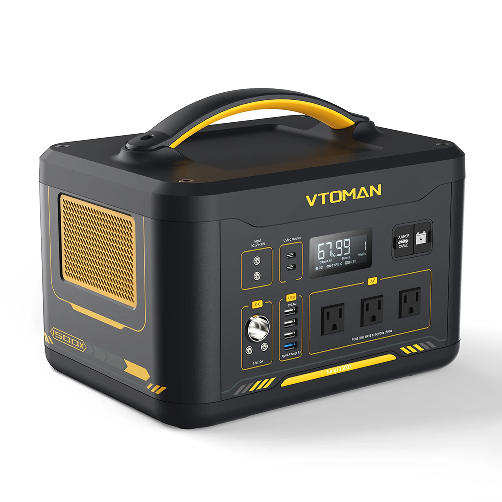 VTOMAN JUMP1500X Portable Power Station 828Wh 1500W Lifepo4 Battery Solar Generator for Outdoor Camping RV Home Emergency 110V
VTOMAN JUMP1500X Portable Power Station 828Wh 1500W Lifepo4 Battery Solar Generator for Outdoor Camping RV Home Emergency 110V