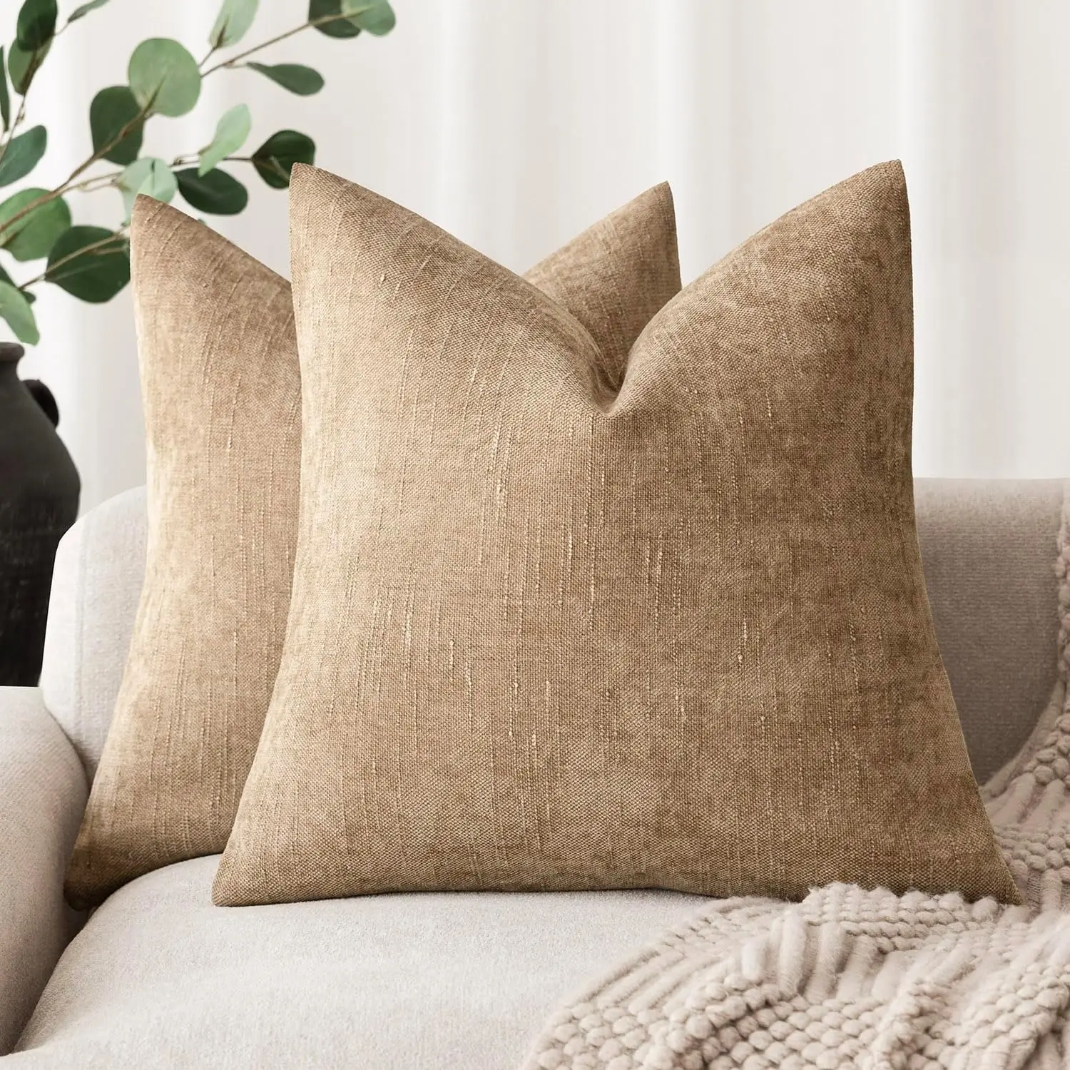 Pa Of 2 Textured Chenille Throw Decorative Pillow Covers Square Accent Solid Cushion Cover Neutral Farmhouse Pillow Case For
Pa Of 2 Textured Chenille Throw Decorative Pillow Covers Square Accent Solid Cushion Cover Neutral Farmhouse Pillow Case For