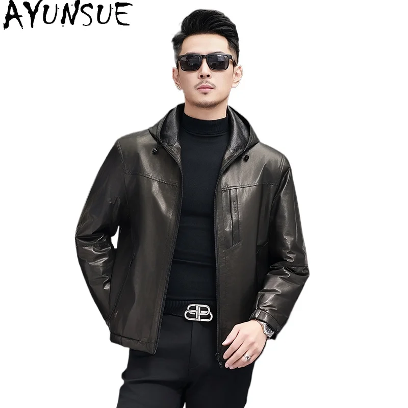 AYUNSUE 2025 Real Goatskin Genuine Leather Jackets Man Hooded Light Thin White Duck Down Jacket Short Loose Puffer Coats jaqueta
AYUNSUE 2025 Real Goatskin Genuine Leather Jackets Man Hooded Light Thin White Duck Down Jacket Short Loose Puffer Coats jaqueta