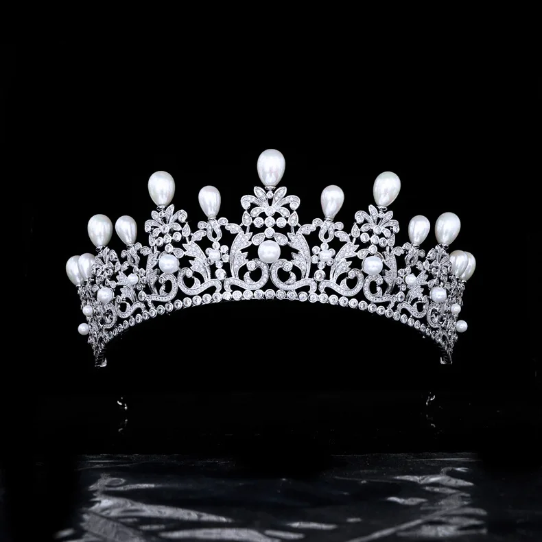 High Quality Cubic Zirconia pearl princess crown, bride's wedding headdress, wedding accessories CH10202
High Quality Cubic Zirconia pearl princess crown, bride's wedding headdress, wedding accessories CH10202