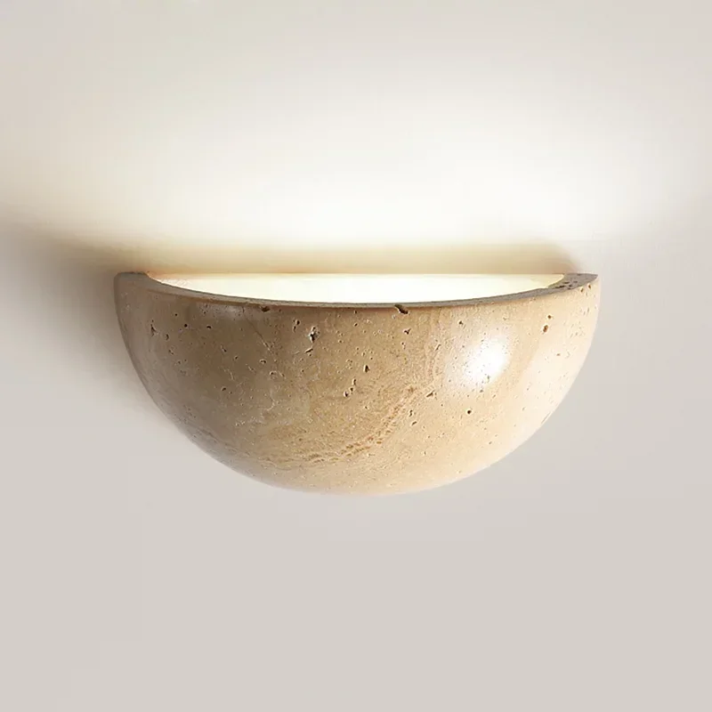 Retro Semi Circular Natural Stone Art Wall Lamp Yellow Travertine LED Sconce Bedroom Bedside Decoration Corridor Light Fixtures
Retro Semi Circular Natural Stone Art Wall Lamp Yellow Travertine LED Sconce Bedroom Bedside Decoration Corridor Light Fixtures